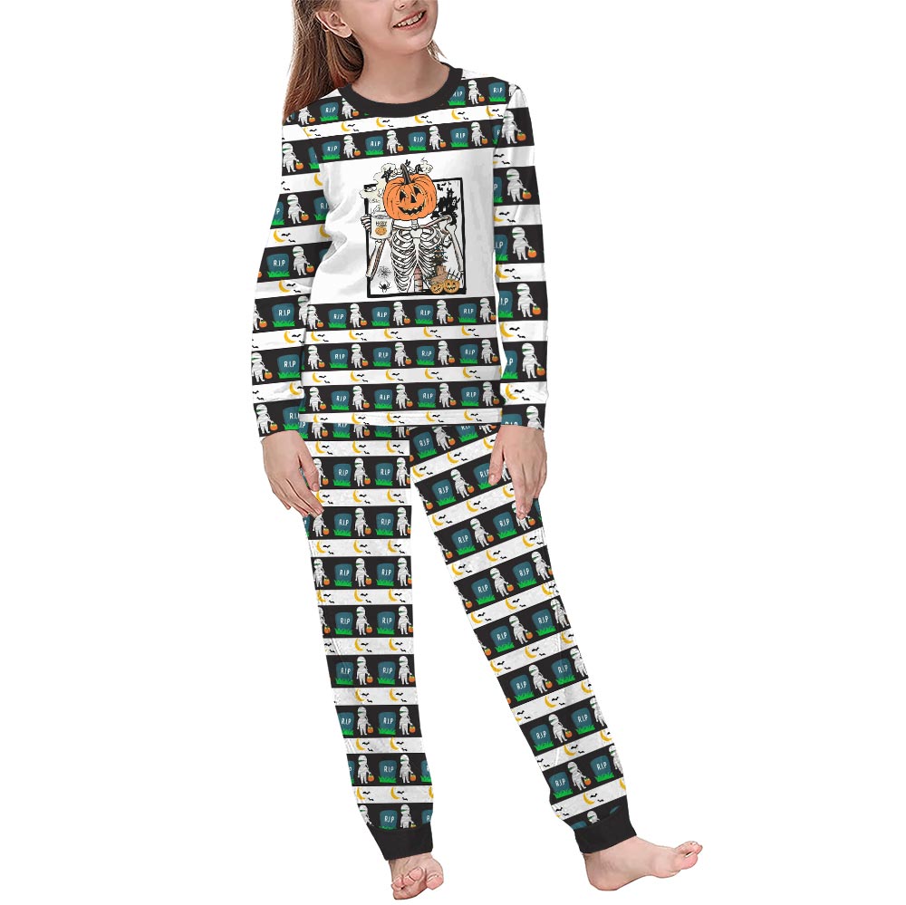 Funny Skeleton Dog And Human Matching Halloween Pajamas. Funny Skeleton Dog And Human Matching Halloween Pajamas.