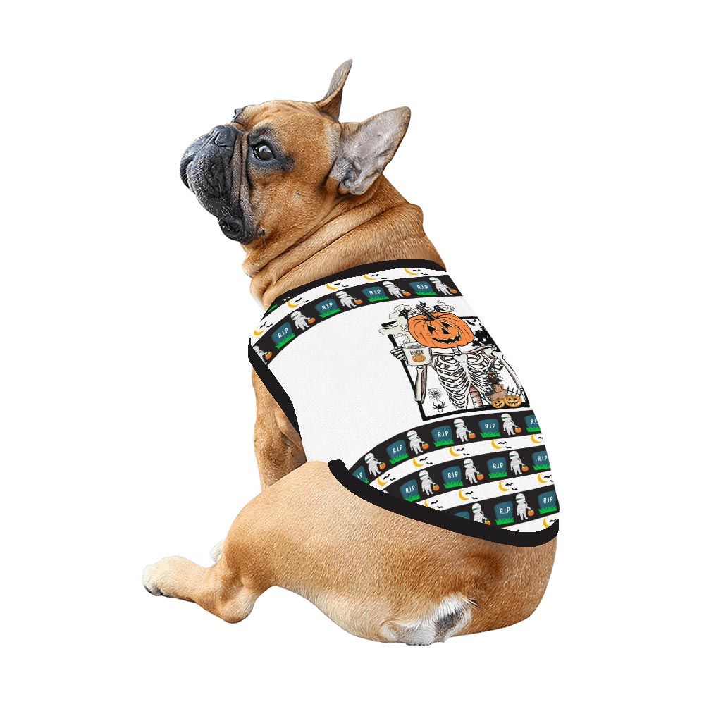 Funny Skeleton Dog And Human Matching Halloween Pajamas. Funny Skeleton Dog And Human Matching Halloween Pajamas.