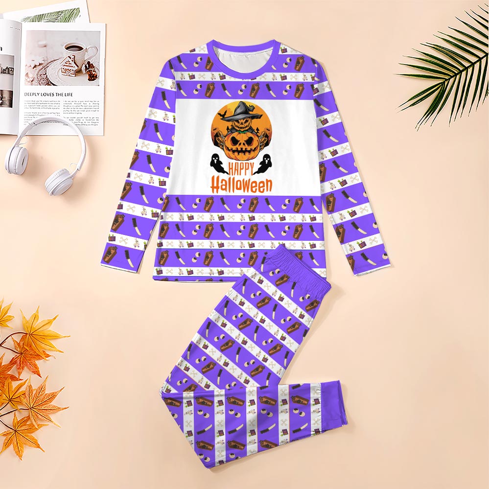Happy Halloween Pumpkin Dog And Owner Matching Pajamas Happy Halloween Pumpkin Dog And Owner Matching Pajamas