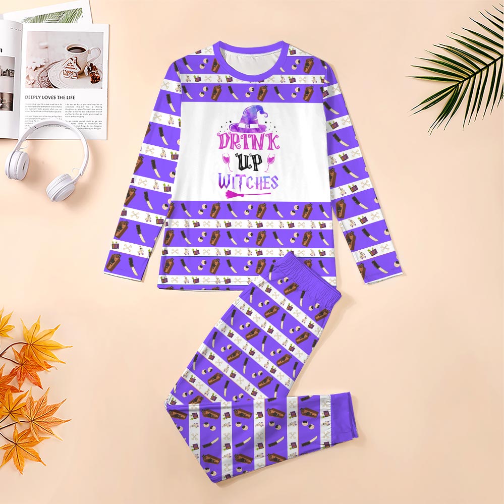 Drink Up Witches Halloween Pjs Matching Family Drink Up Witches Halloween Pjs Matching Family