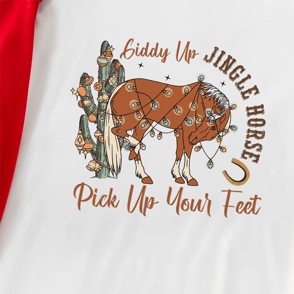 Cactus Jingle Horse Christmas Pajamas Short Sleeves Cactus Jingle Horse Christmas Pajamas Short Sleeves