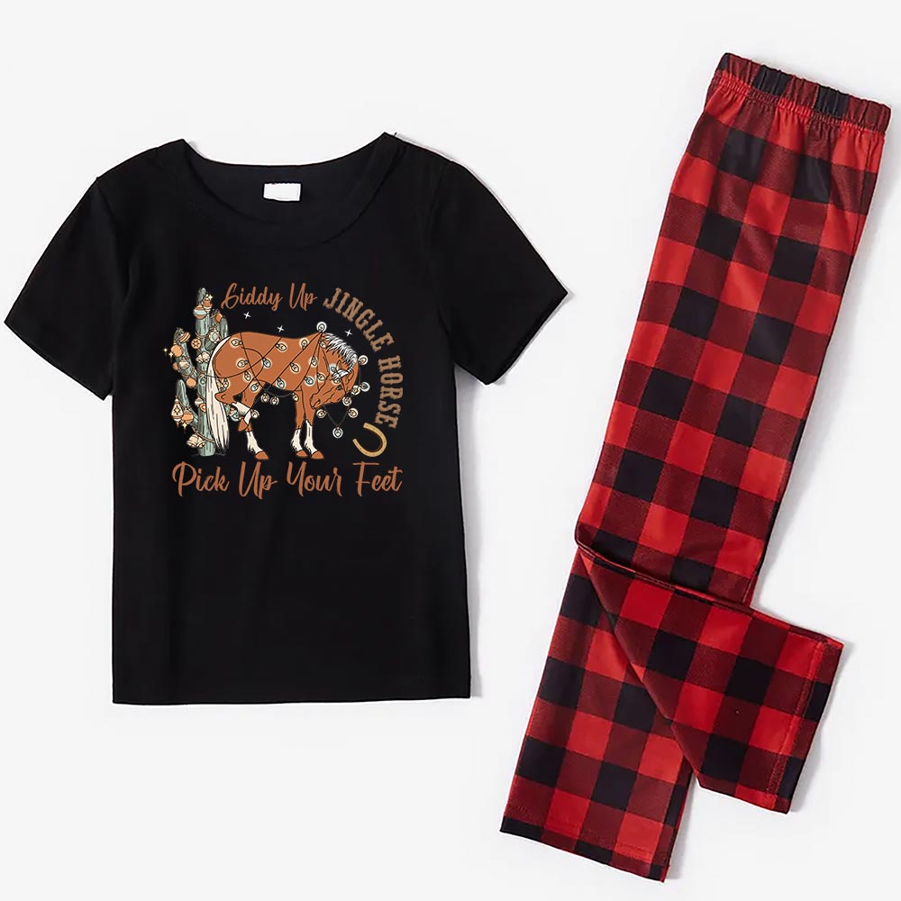 Cactus Jingle Horse Christmas Pajamas Short Sleeves Cactus Jingle Horse Christmas Pajamas Short Sleeves