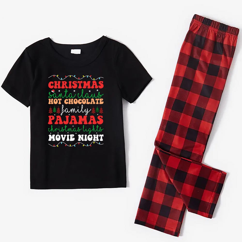 Santa Hot Chocolate Family Christmas Pajamas Short Sleeves Santa Hot Chocolate Family Christmas Pajamas Short Sleeves