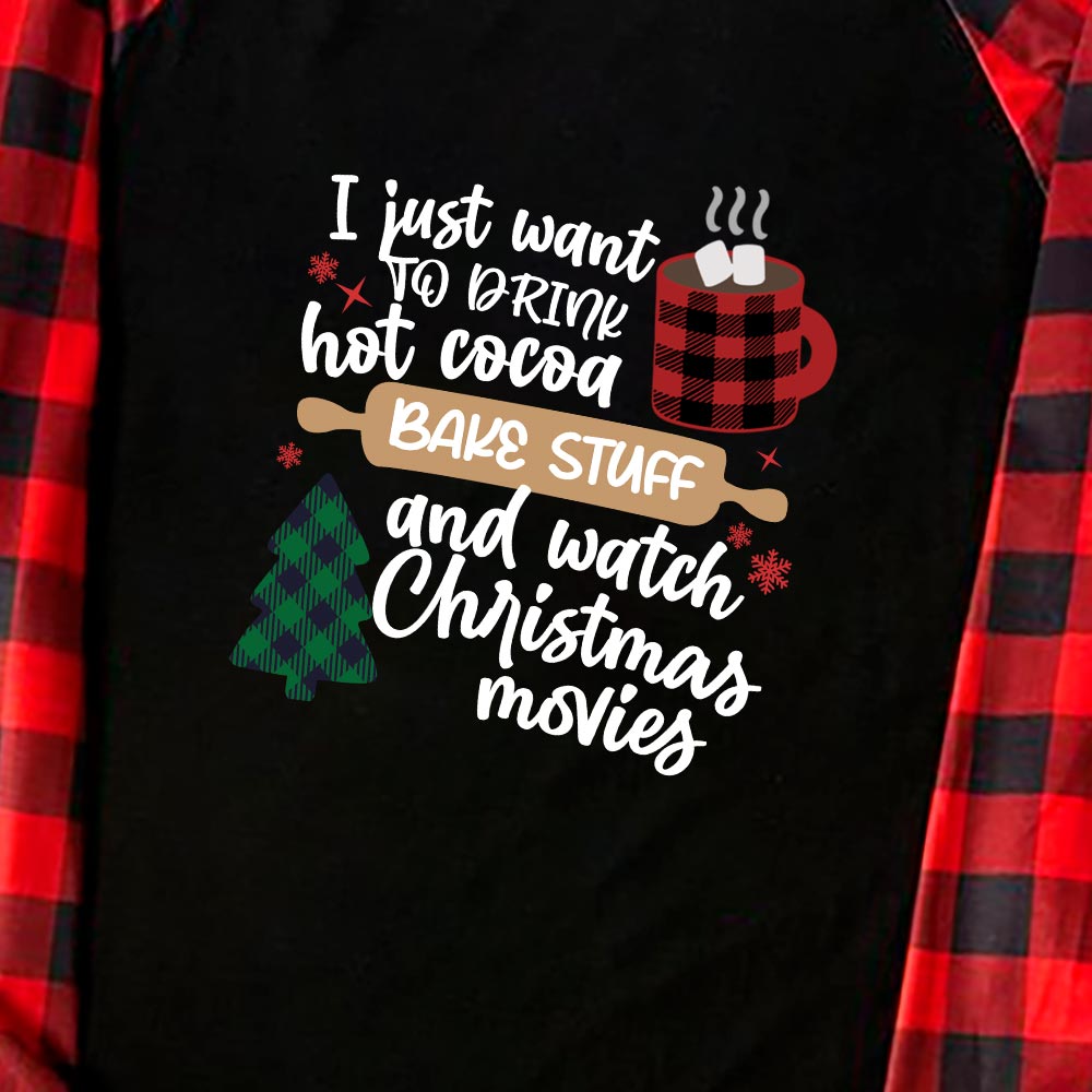 Festive Hot Cocoa Christmas Movie Family Pajamas