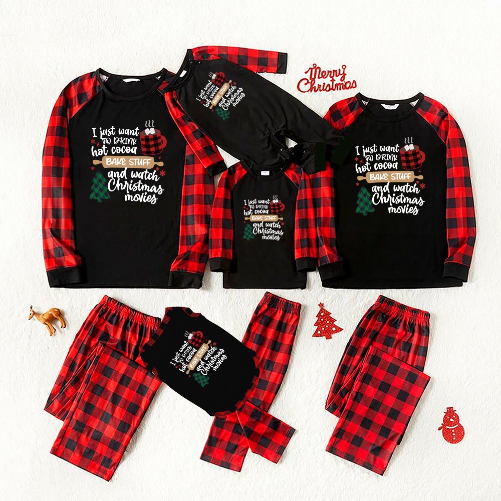 Festive Hot Cocoa Christmas Movie Family Pajamas