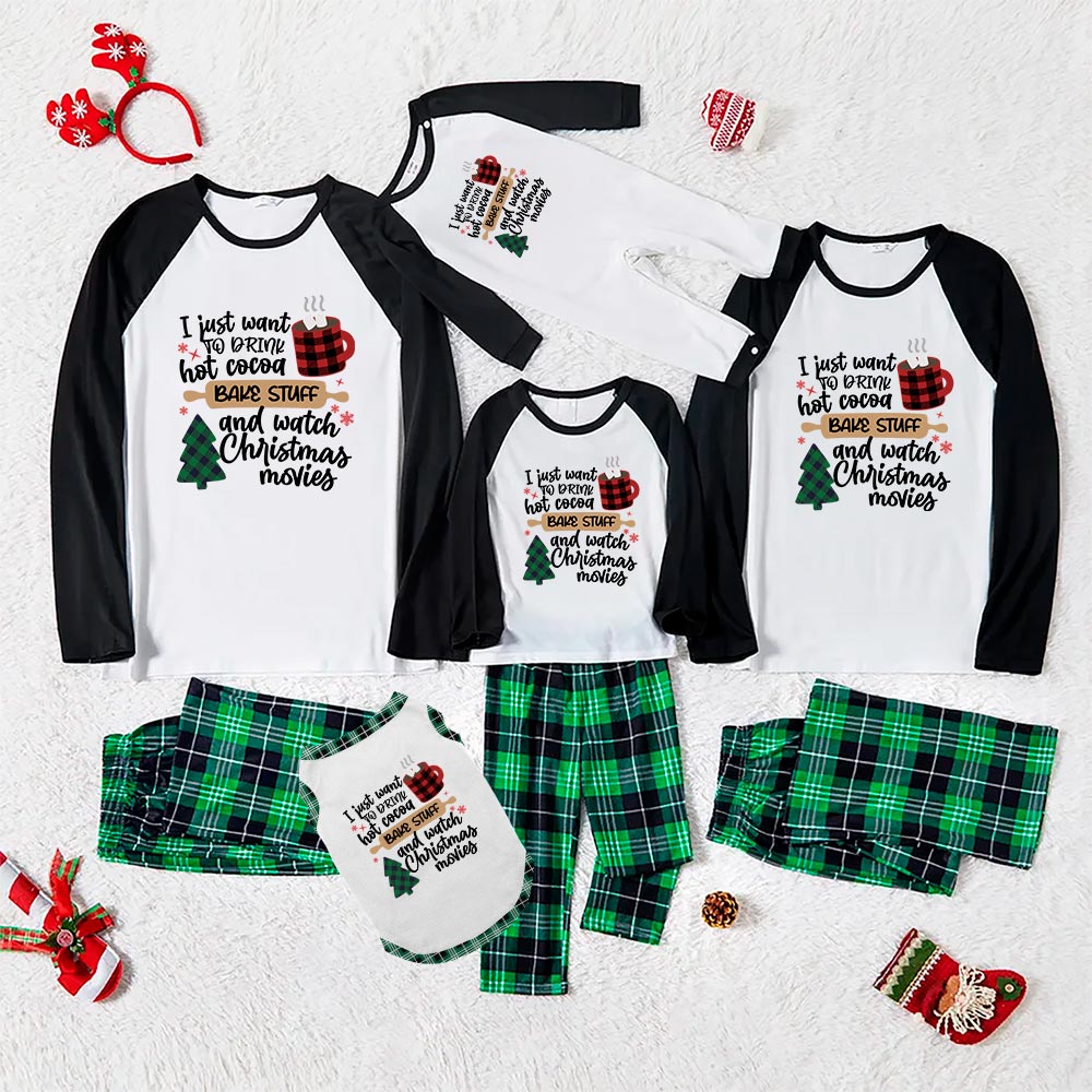 Festive Hot Cocoa Christmas Movie Family Pajamas