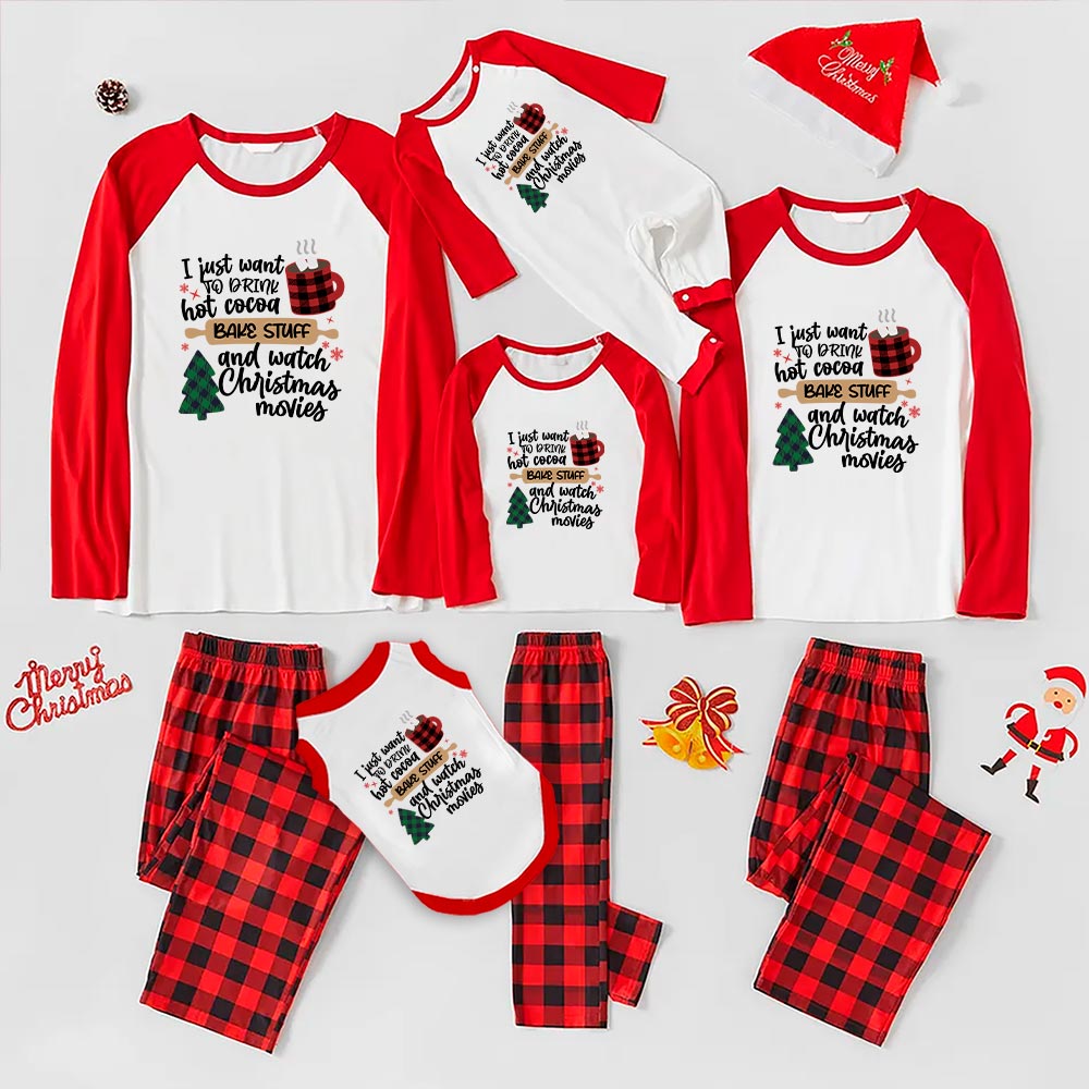 Festive Hot Cocoa Christmas Movie Family Pajamas
