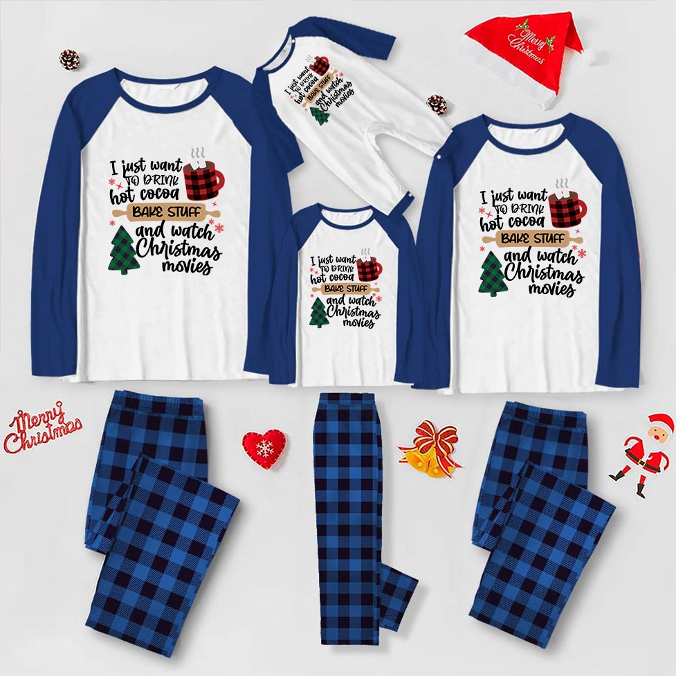 Festive Hot Cocoa Christmas Movie Family Pajamas
