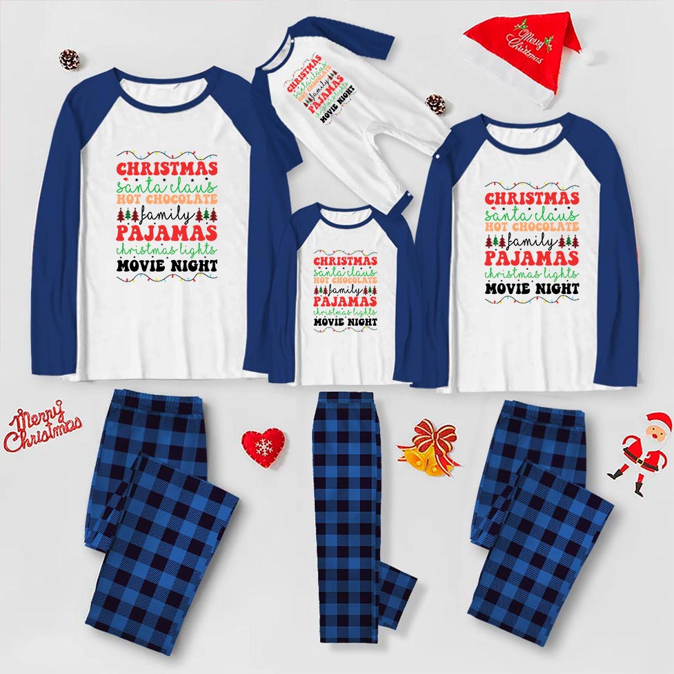 Santa Claus Hot Chocolate Family Pajamas Plaid Santa Claus Hot Chocolate Family Pajamas Plaid