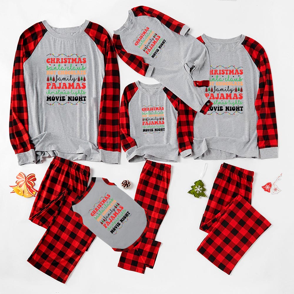 Santa Claus Hot Chocolate Family Pajamas Plaid Santa Claus Hot Chocolate Family Pajamas Plaid