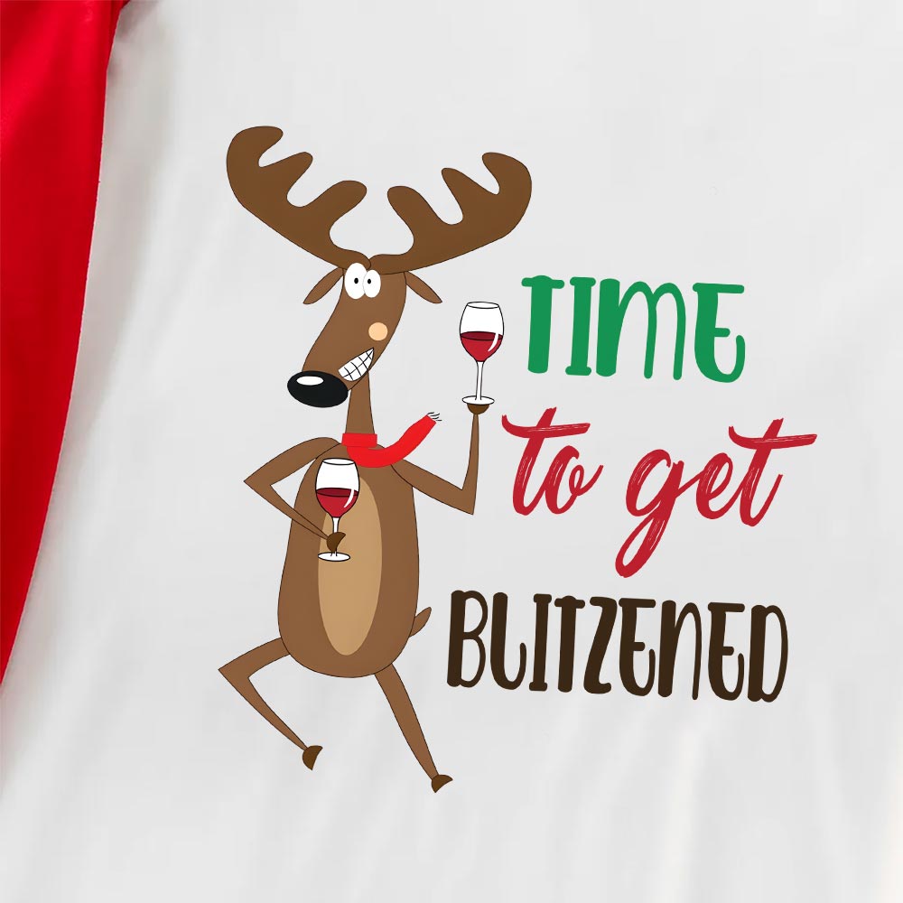 Humorous Reindeer Style Christmas Pajamas Short Sleeves