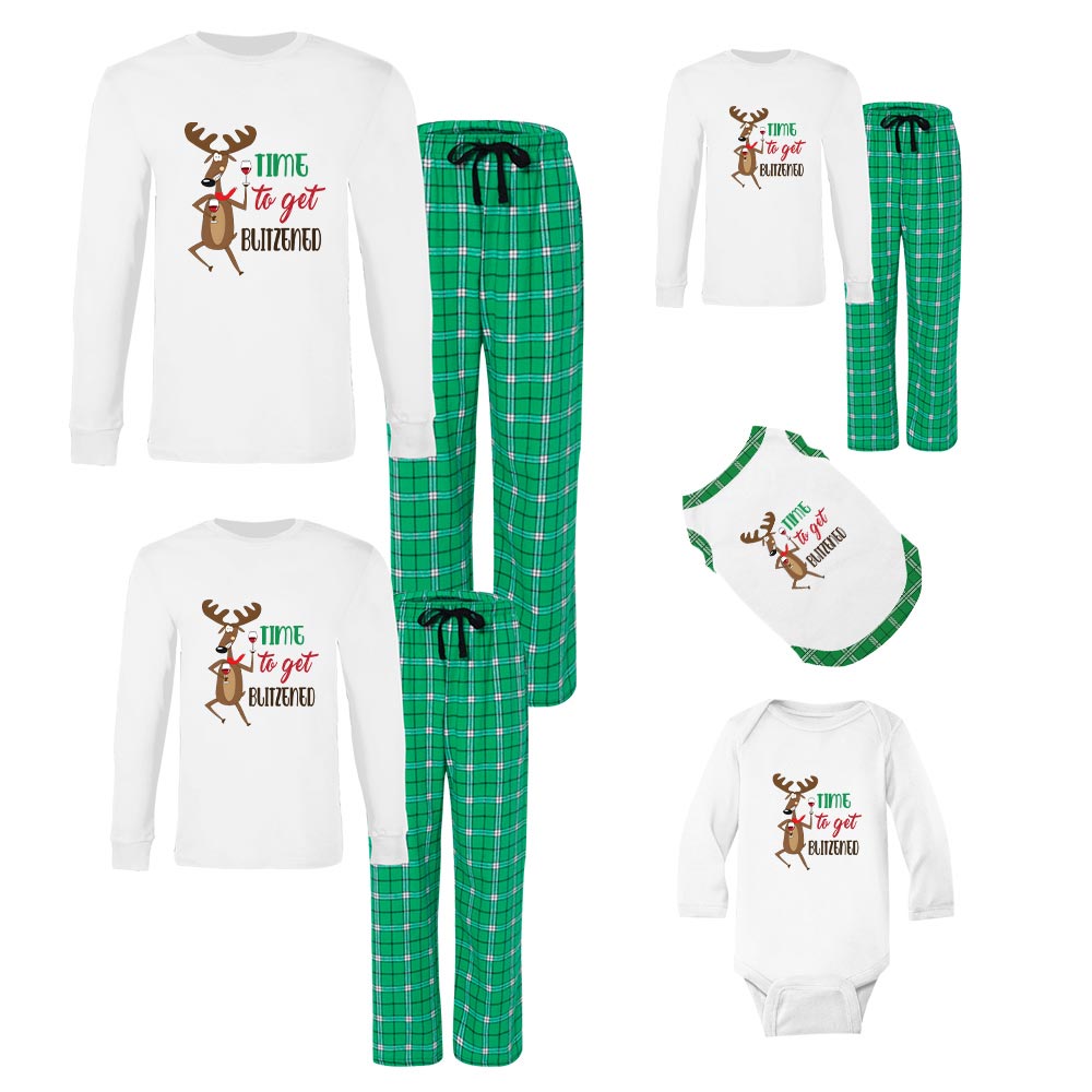 Family Reindeer Christmas Pajamas 100% Cotton
