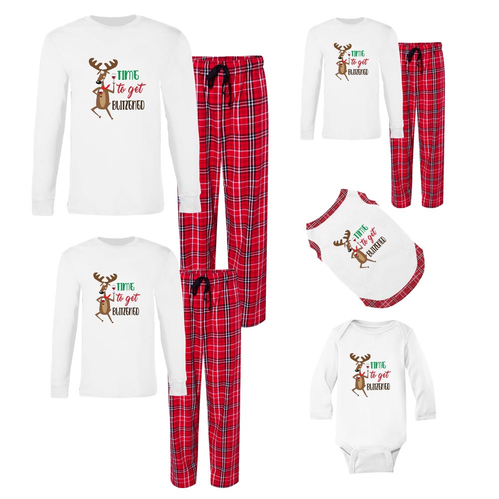Family Reindeer Christmas Pajamas 100% Cotton