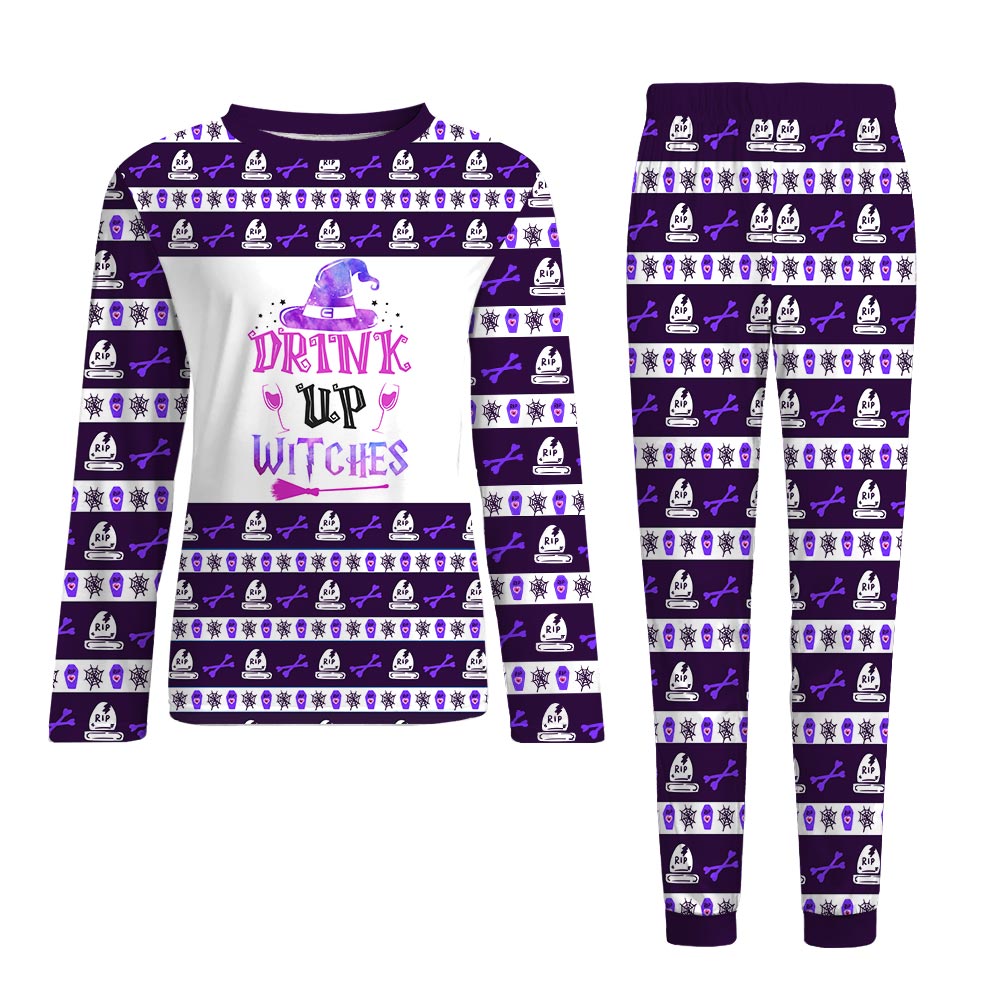Drink Up Witches Halloween Matching Pjs For Family