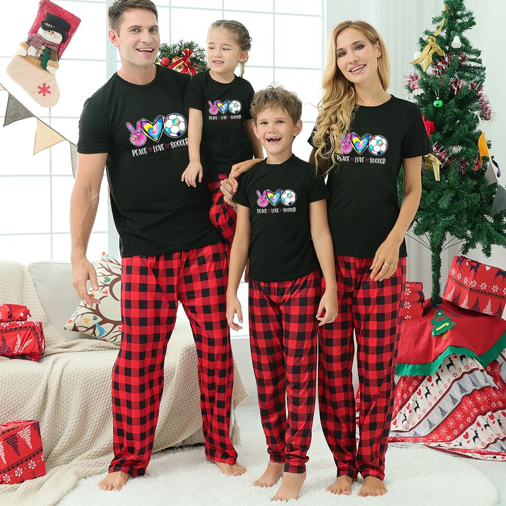 Soccer Ball Pajamas For Christmas Short Sleeves Soccer Ball Pajamas For Christmas Short Sleeves
