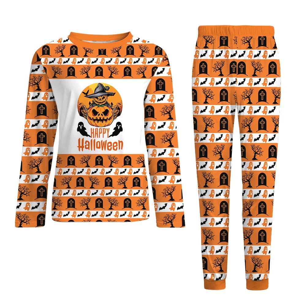 Happy Halloween Spooky Pumpkin Pajamas For Family Happy Halloween Spooky Pumpkin Pajamas For Family