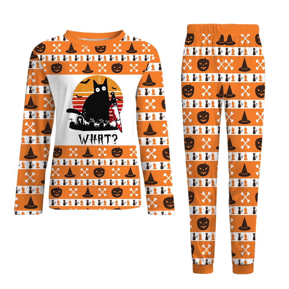 Black Cat Matching Family Pajamas Halloween Theme Black Cat Matching Family Pajamas Halloween Theme