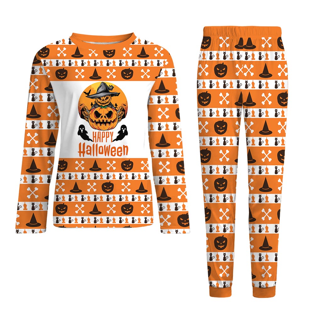 Happy Halloween Pumpkin Ghost Pajamas Set Happy Halloween Pumpkin Ghost Pajamas Set