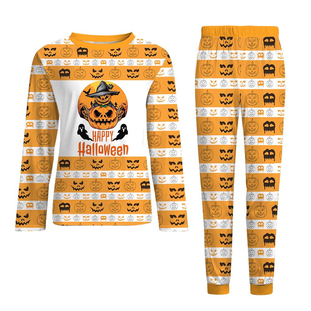 Happy Halloween Matching Family Pajamas With Dog Happy Halloween Matching Family Pajamas With Dog