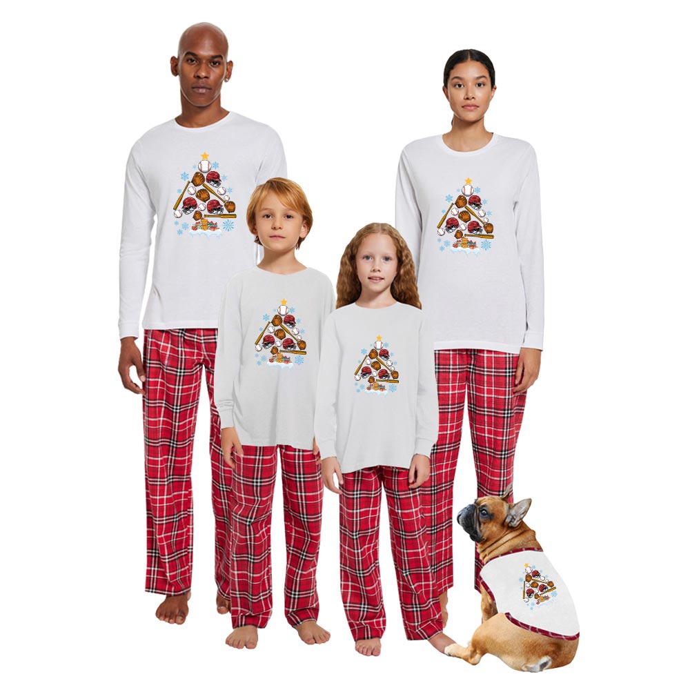 Plaid Christmas Baseball Family Pjs Cotton Plaid Christmas Baseball Family Pjs Cotton