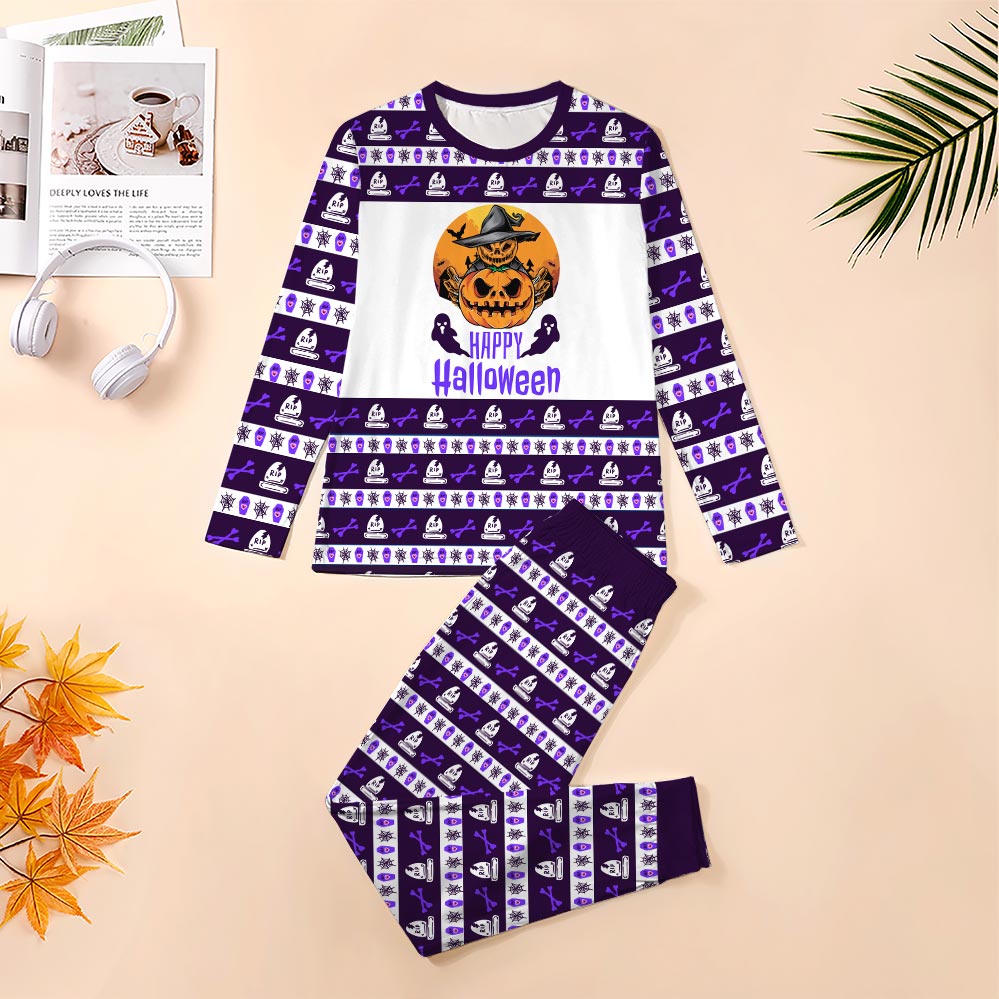 Happy Halloween Pumpkin Dog And Owner Pajamas Happy Halloween Pumpkin Dog And Owner Pajamas