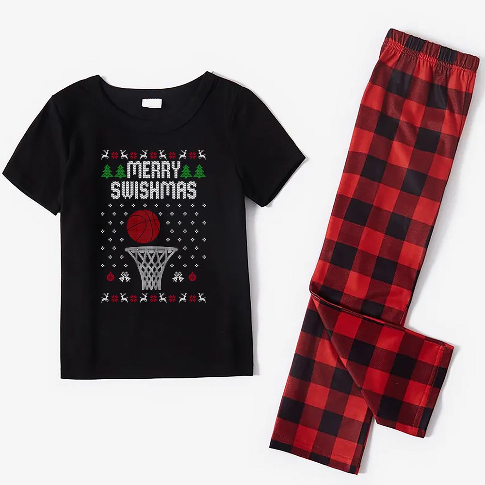 Basketball Pajama Sets For Christmas Short Sleeves Basketball Pajama Sets For Christmas Short Sleeves