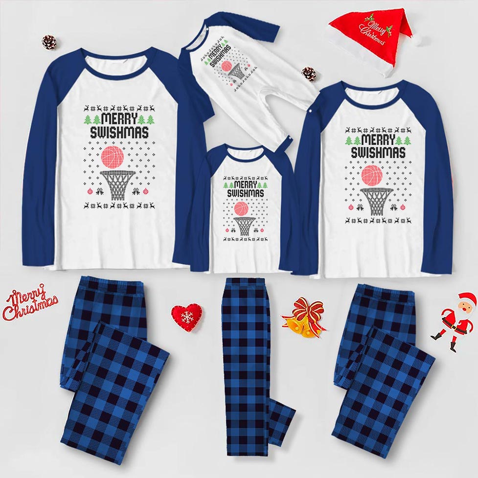 Festive Basketball Christmas Pajamas For Adult And Kid