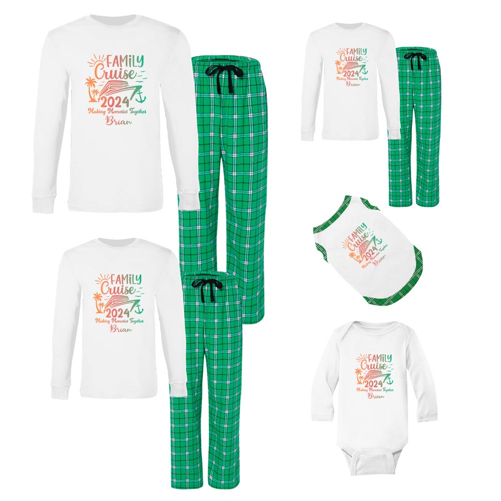 Matching Family Cruise Pajamas Customizable Cotton 2024 Matching Family Cruise Pajamas Customizable Cotton 2024