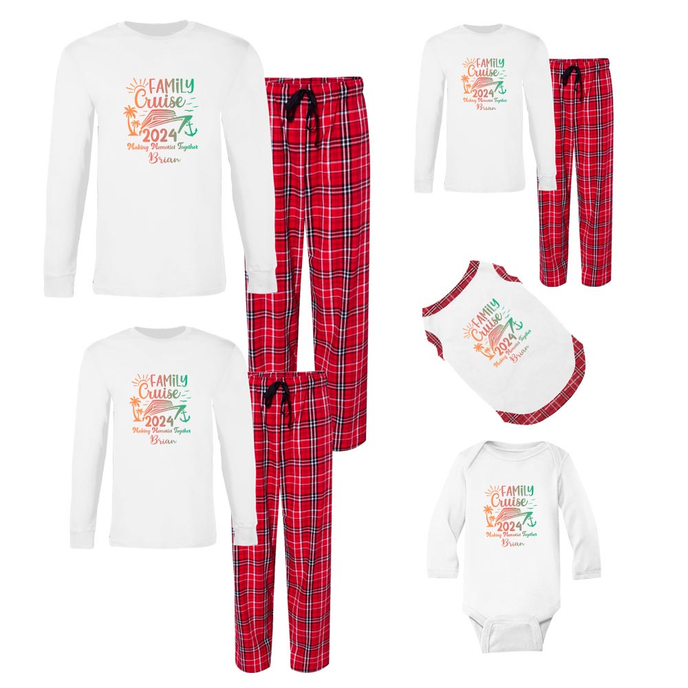 Matching Family Cruise Pajamas Customizable Cotton 2024 Matching Family Cruise Pajamas Customizable Cotton 2024