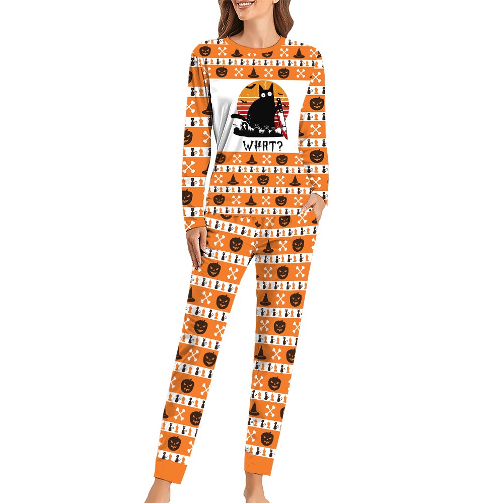 Black Cat Matching Family Pajamas Halloween Theme Black Cat Matching Family Pajamas Halloween Theme