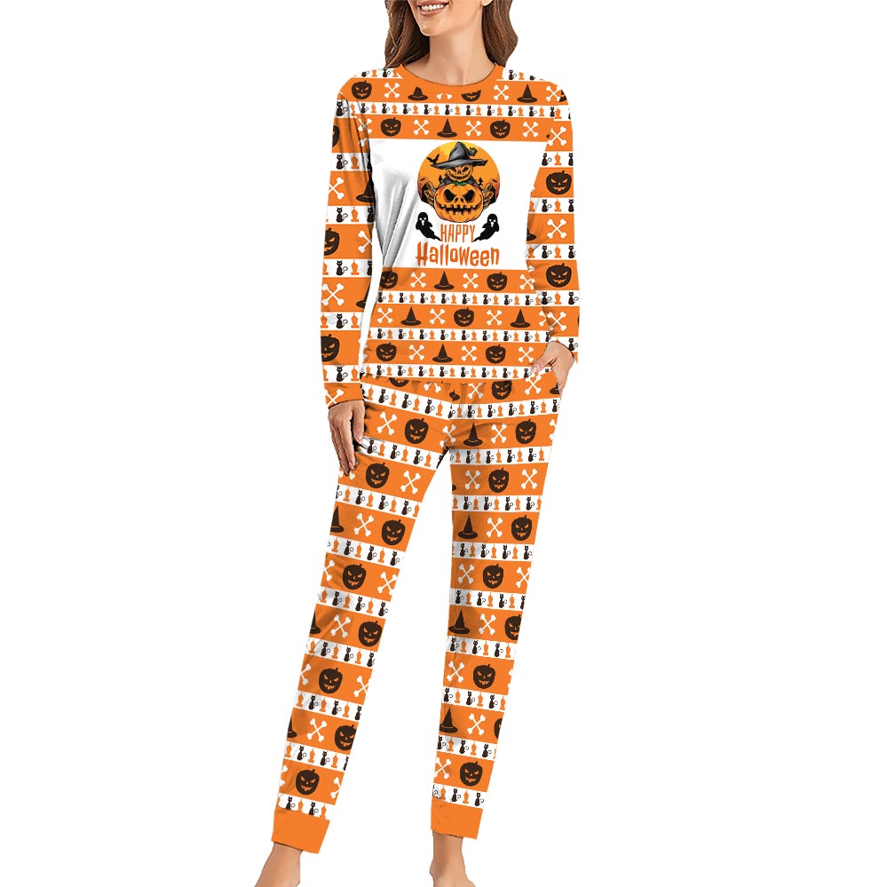 Happy Halloween Pumpkin Ghost Pajamas Set Happy Halloween Pumpkin Ghost Pajamas Set