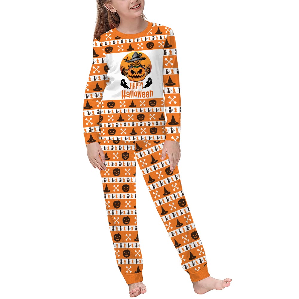Happy Halloween Pumpkin Ghost Pajamas Set Happy Halloween Pumpkin Ghost Pajamas Set