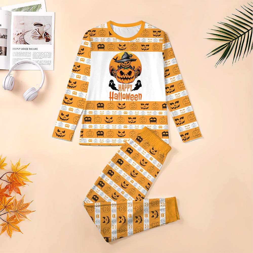 Happy Halloween Matching Family Pajamas With Dog Happy Halloween Matching Family Pajamas With Dog