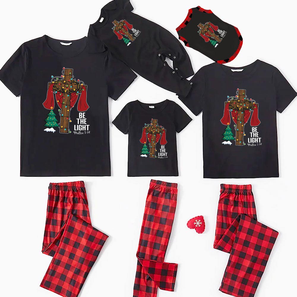 Matching Family Christmas Cross Jesus Pajamas Short Sleeves Matching Family Christmas Cross Jesus Pajamas Short Sleeves