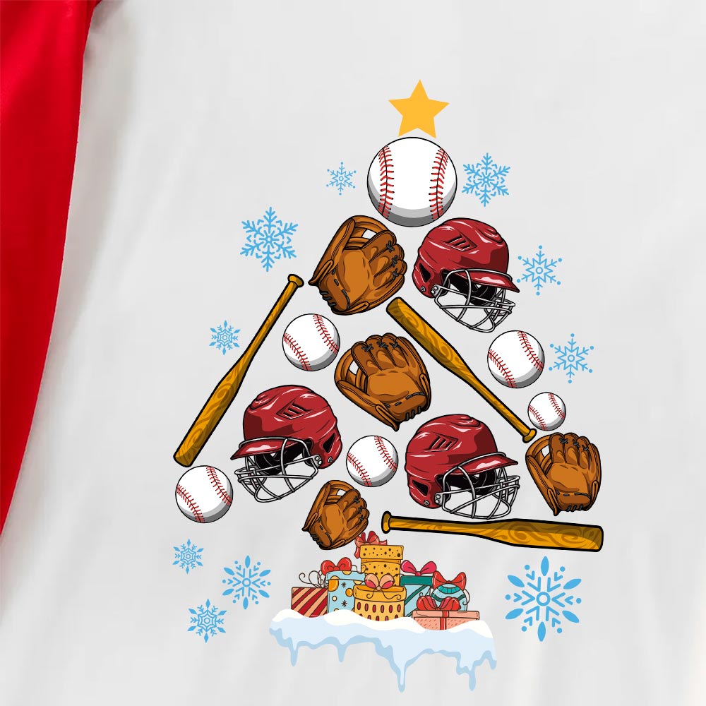 Baseball Christmas Tree Top And Bottom Short Sleeves Baseball Christmas Tree Top And Bottom Short Sleeves