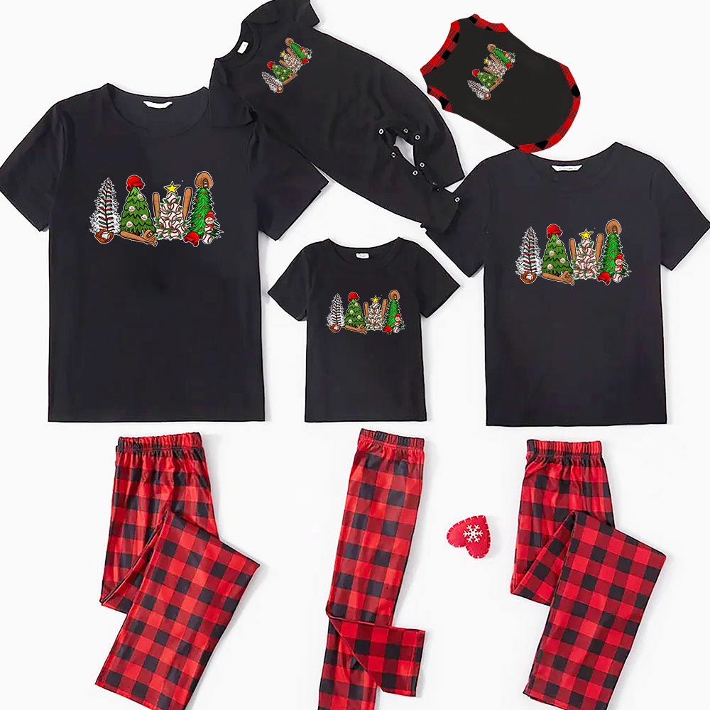 Family Matching Baseball Pjs Christmas Short Sleeves Family Matching Baseball Pjs Christmas Short Sleeves
