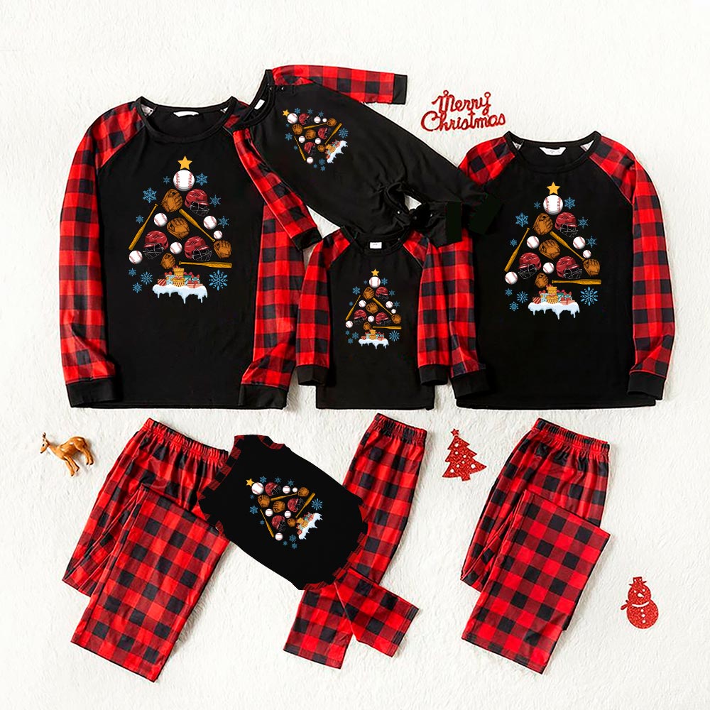 Funny Baseball Matching Christmas Pj Funny Baseball Matching Christmas Pj