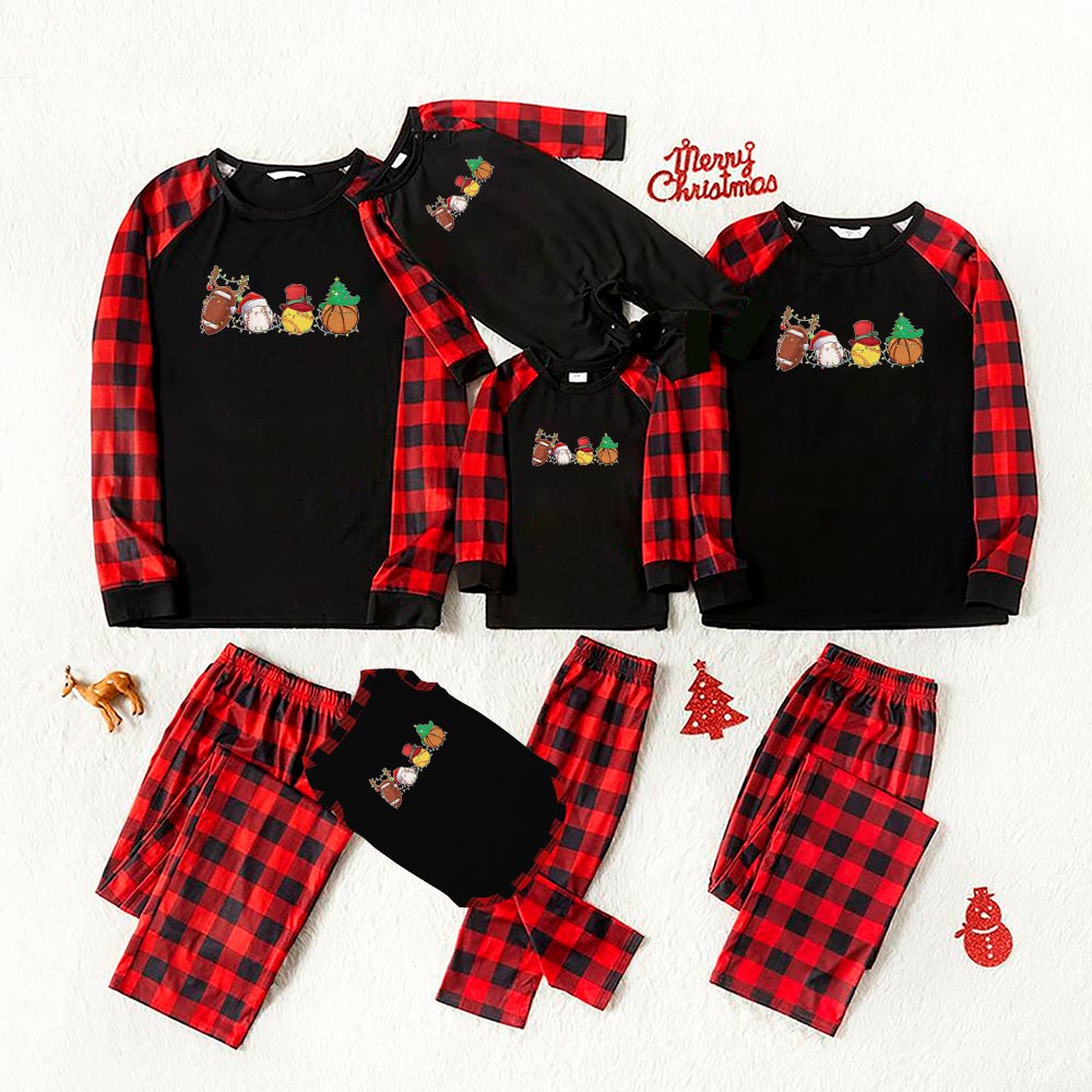 Sport Lovers Matching Family Christmas Pajamas Sport Lovers Matching Family Christmas Pajamas