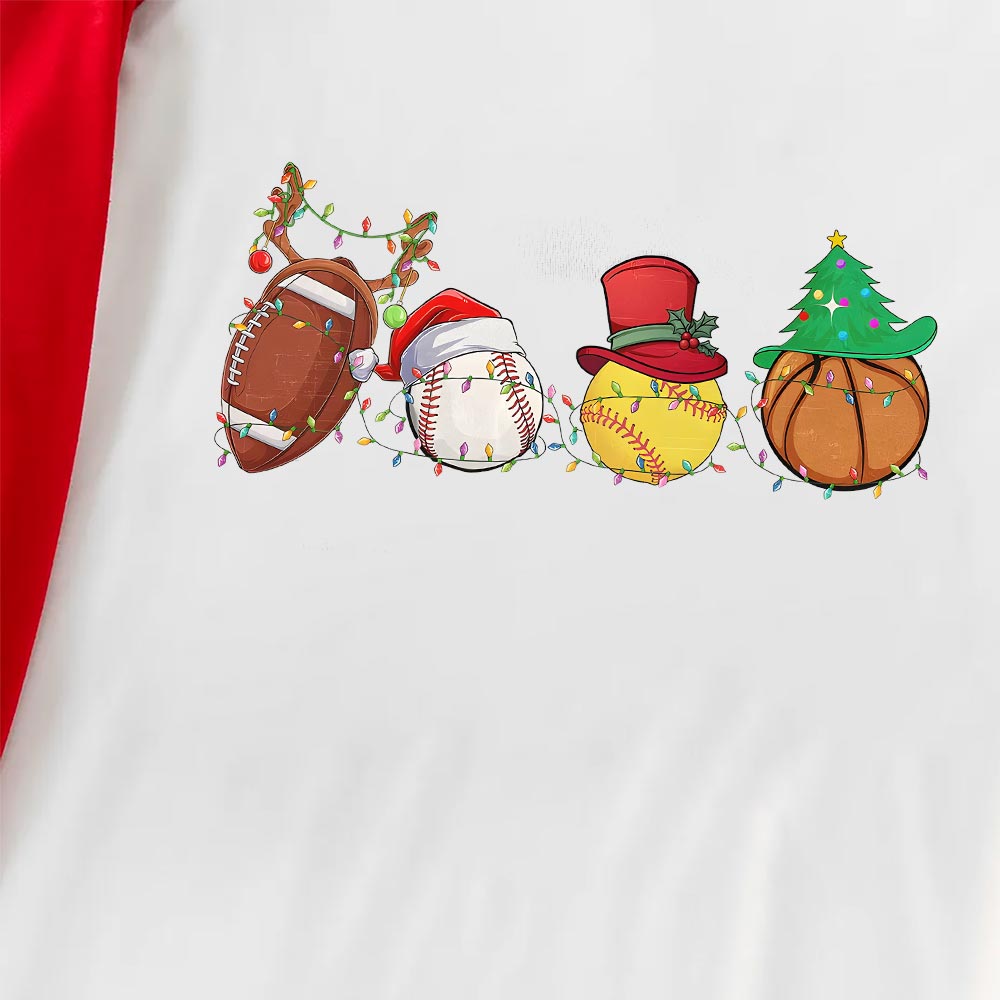 Festive Family Christmas Pajama Sets For Sports Lovers Short Sleeves
