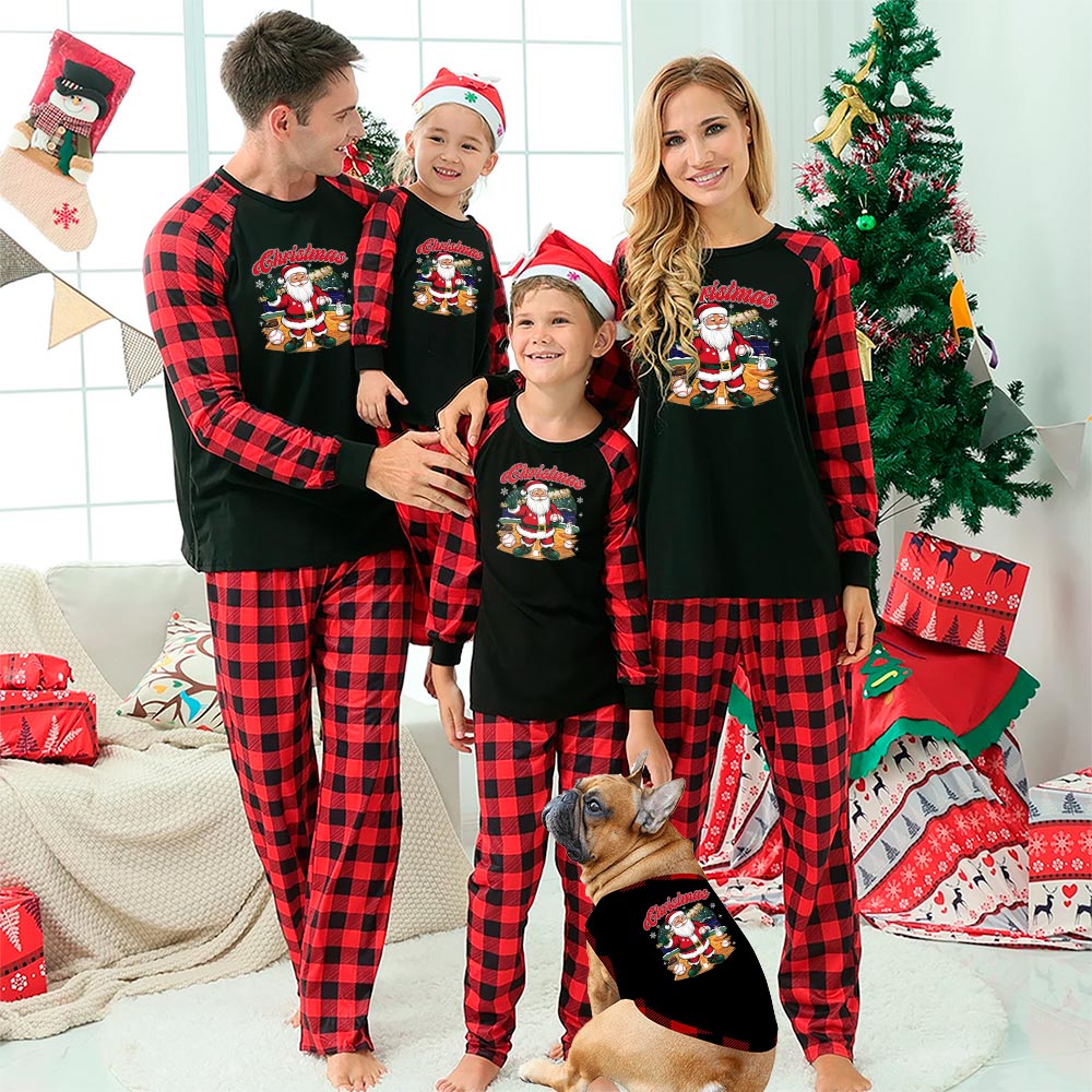Baseball Santa Xmas Pjs Buffalo Plaid Baseball Santa Xmas Pjs Buffalo Plaid