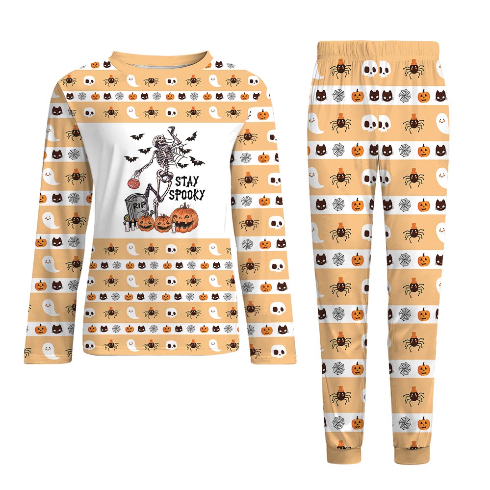 Stay Spooky Dancing Skeleton Halloween Pajamas Set Stay Spooky Dancing Skeleton Halloween Pajamas Set