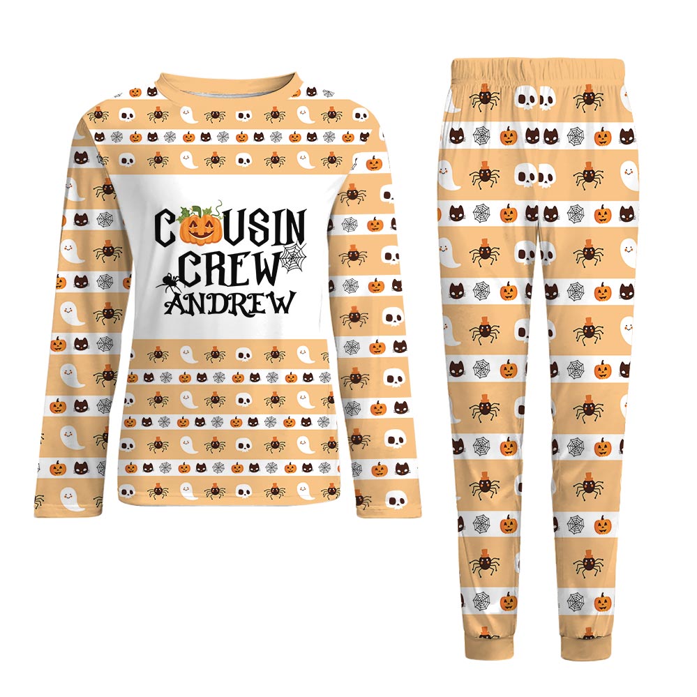 Personalized Name Cousin Crew Halloween Pajamas Matching