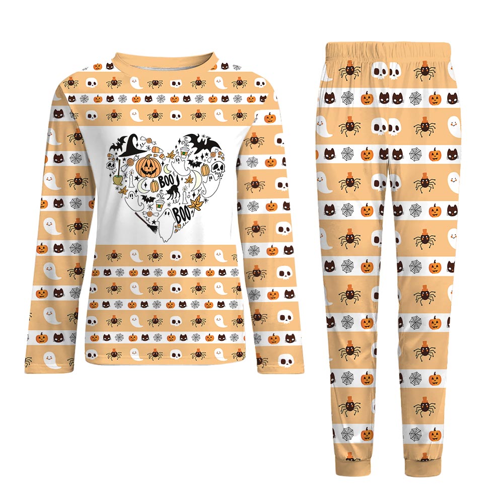 Spooky Heart Matching Halloween Pajamas With Dog Spooky Heart Matching Halloween Pajamas With Dog