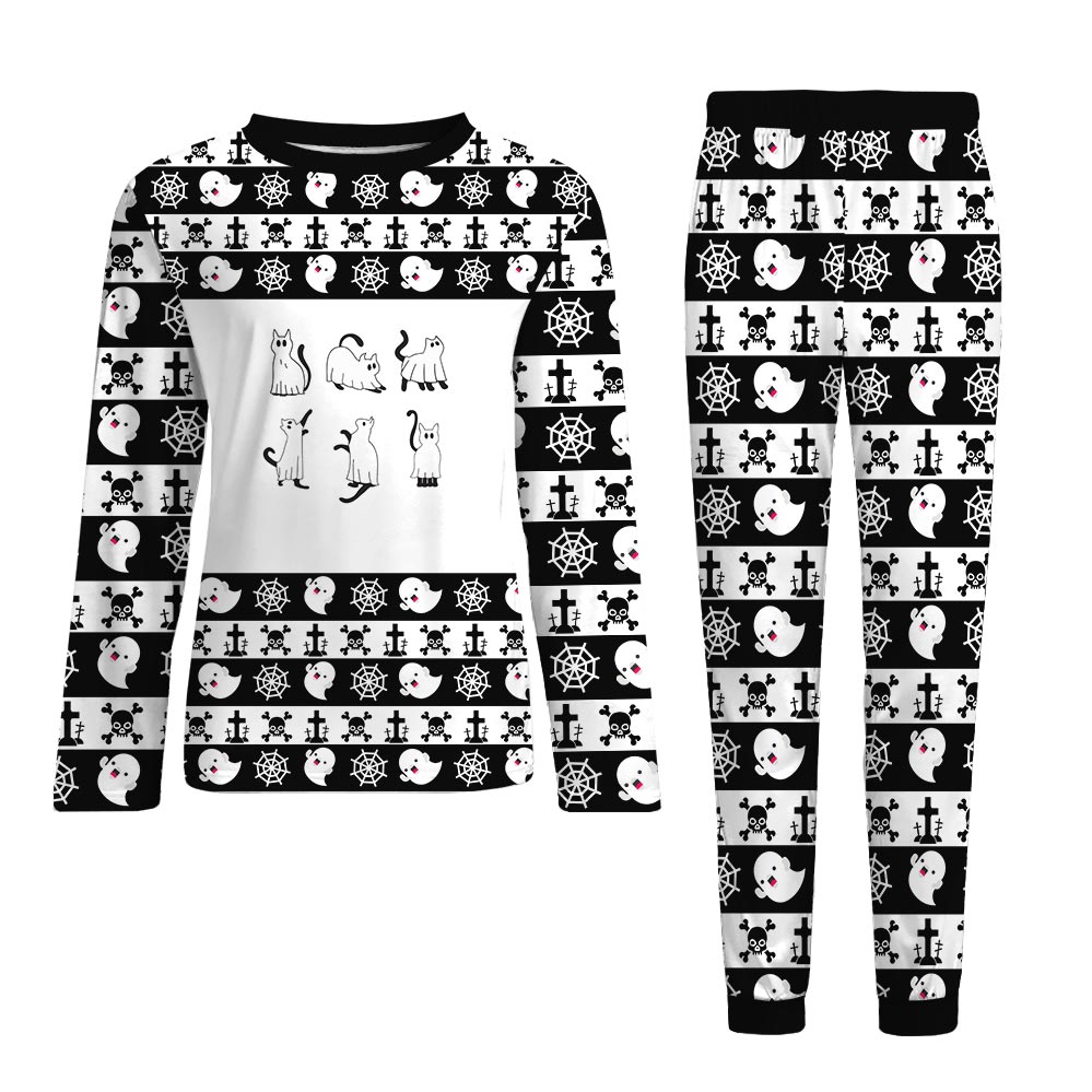 Ghost Cat Family Matching Halloween Jammies Ghost Cat Family Matching Halloween Jammies