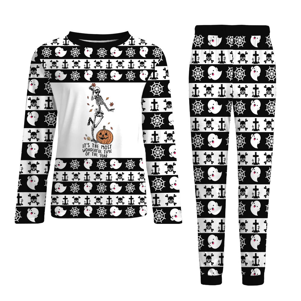 Dancing Skeleton Matching Halloween PJs For Family Dancing Skeleton Matching Halloween PJs For Family