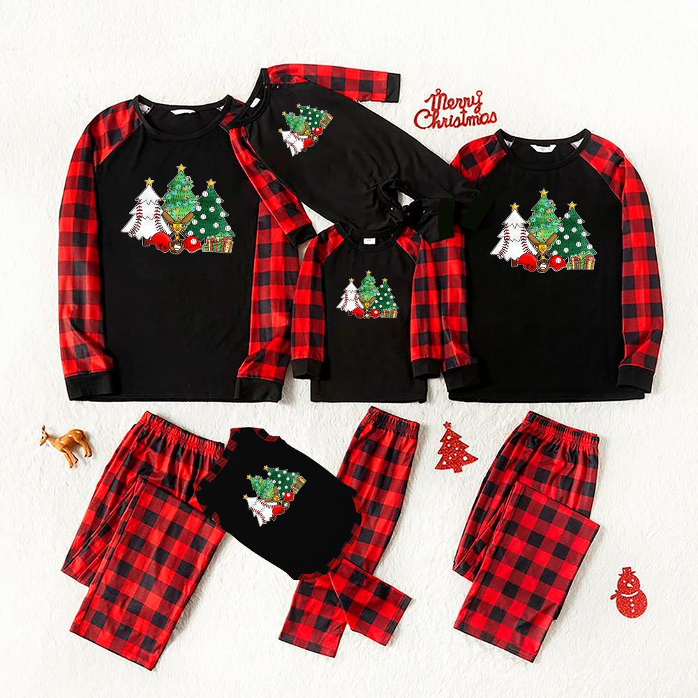 Festive Baseball Christmas Pajamas For All Ages Festive Baseball Christmas Pajamas For All Ages