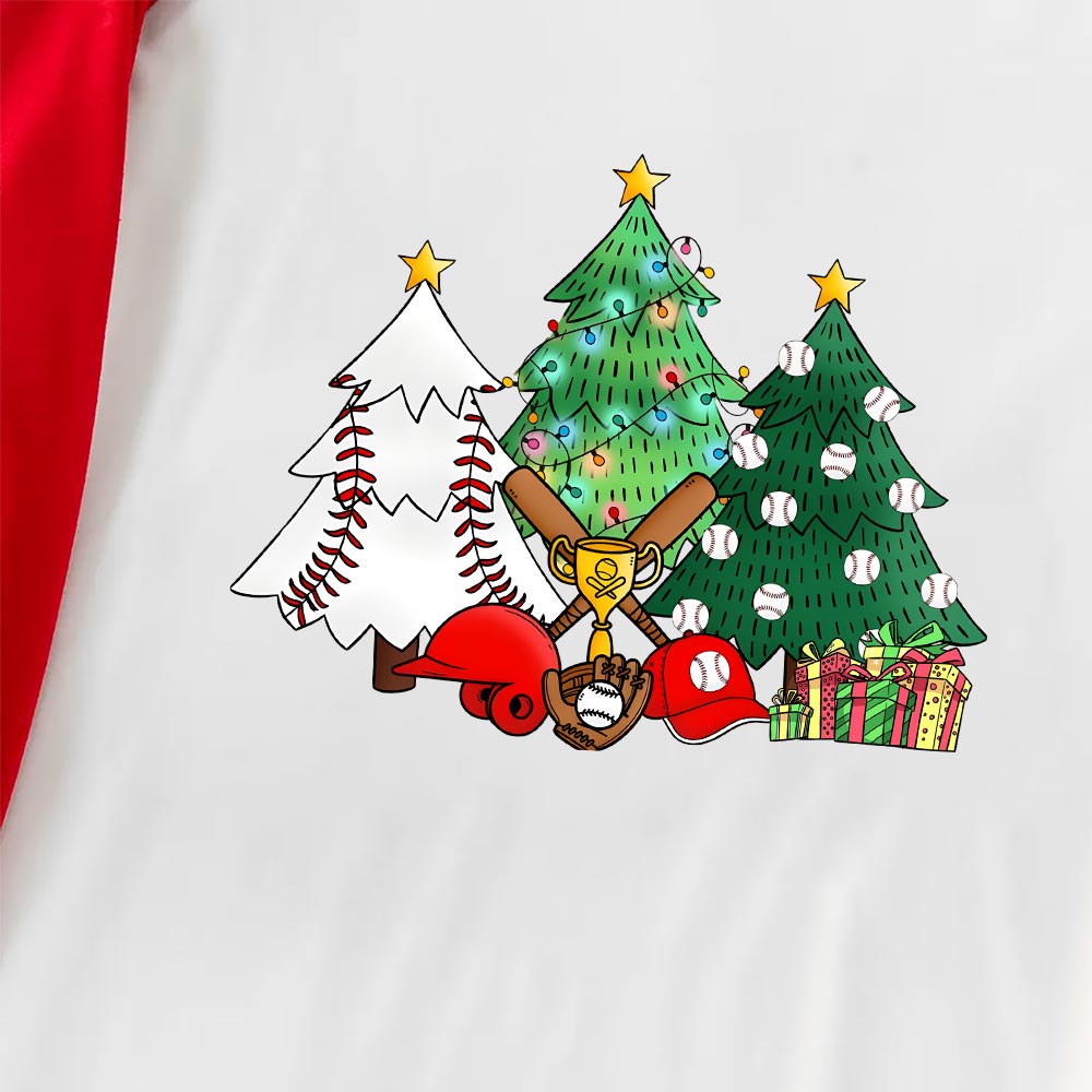 Baseball Themed Christmas Pajamas For Family Short Sleeves Baseball Themed Christmas Pajamas For Family Short Sleeves
