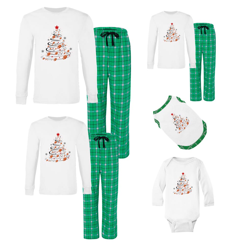 Football Family Christmas Pajamas Cotton Football Family Christmas Pajamas Cotton