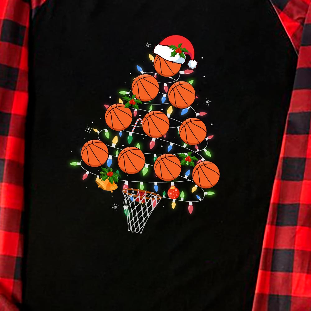 Unique Basketball Christmas Tree Family Pajamas Unique Basketball Christmas Tree Family Pajamas