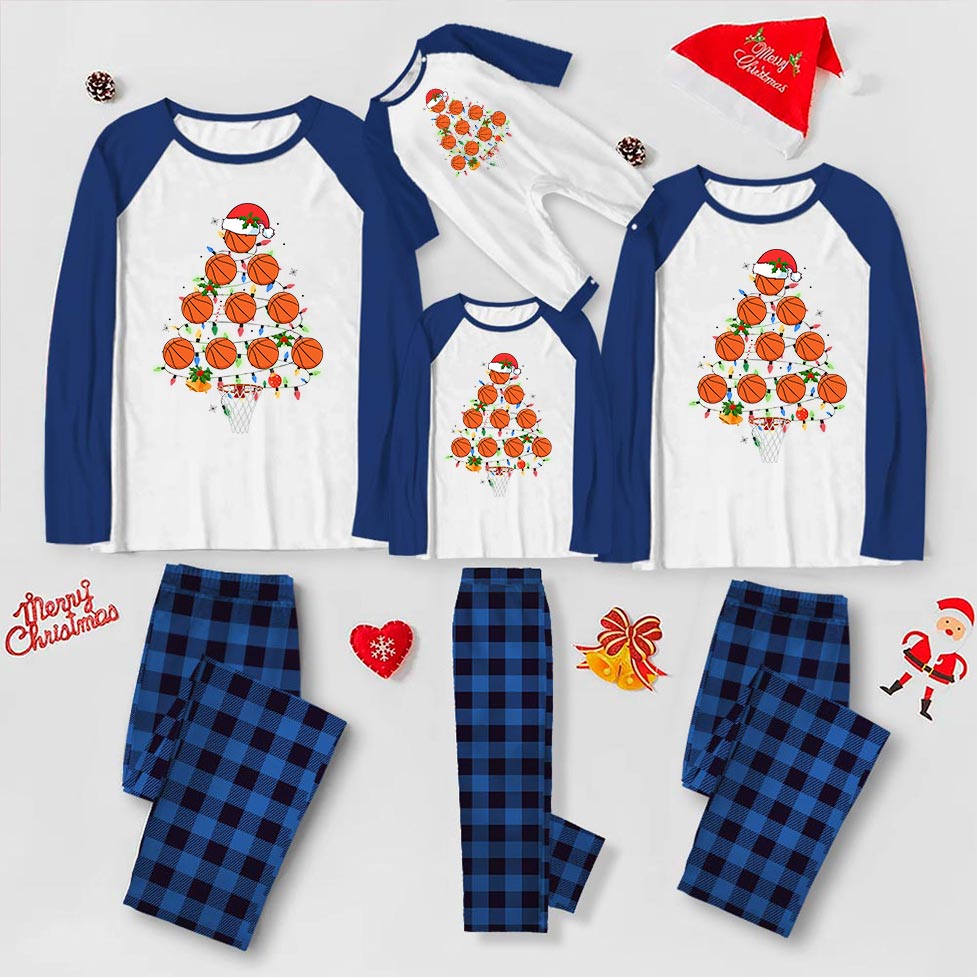 Unique Basketball Christmas Tree Family Pajamas Unique Basketball Christmas Tree Family Pajamas